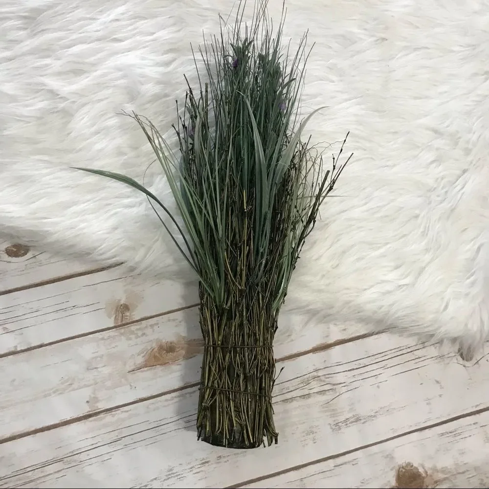 Artificial Grass Clump Faux‎ Plant Purple Flowers